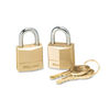 MLK120T - Three-Pin Brass Tumbler Locks, 0.75" Wide, 2 Locks and 2 Keys, 2/Pack