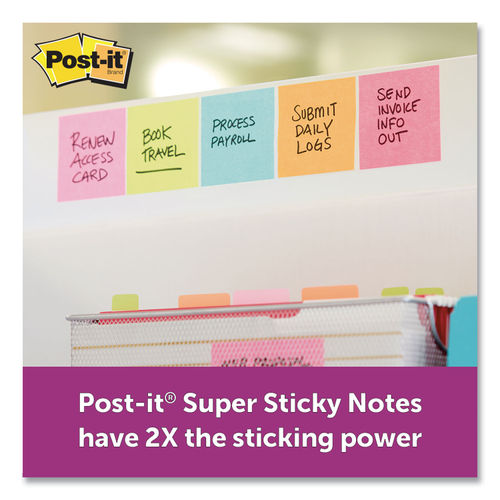 Post-it Notes Super Sticky Pads in Miami Colors, 2 x 2, 90/Pad, 8