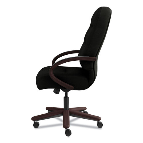 HON Pillow-Soft 2190 Series Executive High-Back Chair Mahogany/Black Leather