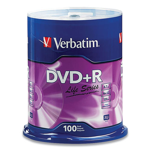 Verbatim DVD+R 4.7GB 16x 100 Units Silver