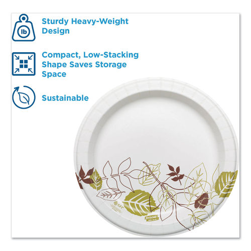 Pathways Soak-Proof Shield Mediumweight Paper Plates, 8.5 dia,  Green/Burgundy, 1,000/Carton - Office Express Office Products