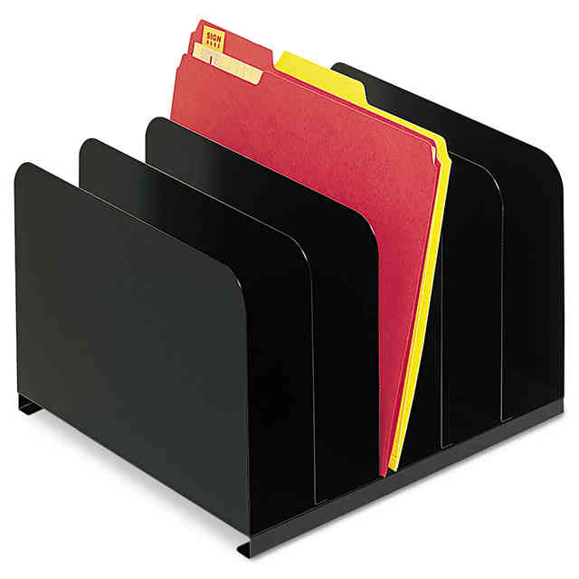STEELMASTER by MMF Industries - Desktop Vertical Organizer, Five Sections, Steel, 12 x 11 x 8 1/8, Black, Sold as 1 EA STEELMASTER by MMF Industries - Desktop Vertical Organizer, Five Sections, Steel, 12 x 11 x 8 1/8, Black, Sold as 1 EA