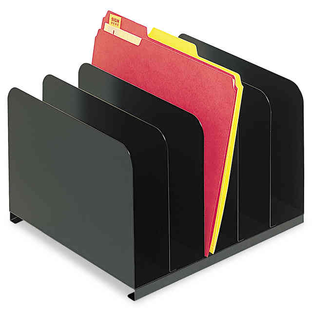 STEELMASTER by MMF Industries - Desktop Vertical Organizer, Five Sections, Steel, 12 x 11 x 8 1/8, Black, Sold as 1 EA STEELMASTER by MMF Industries - Desktop Vertical Organizer, Five Sections, Steel, 12 x 11 x 8 1/8, Black, Sold as 1 EA