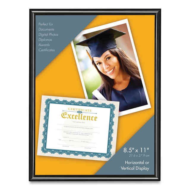 U-Channel Document Frame, 8.5 x 11, Black U-Channel Document Frame, 8.5 x 11, Black