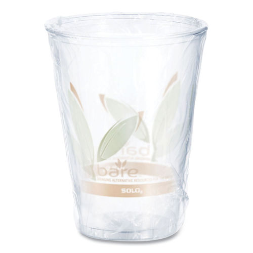 Dart Bare RPET Cold Cups, Leaf Design, 9 oz, 1000/Carton