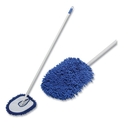 Plastic Blue Color Dust Cleaning Brush With Long Handle For