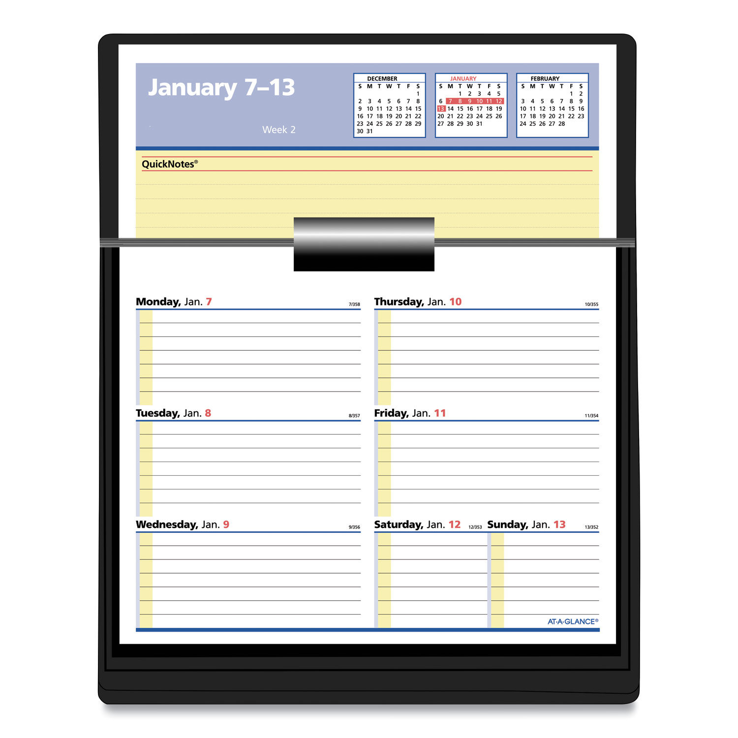 Flip A Week Desk Calendar Refill With Quicknotes By At A Glance