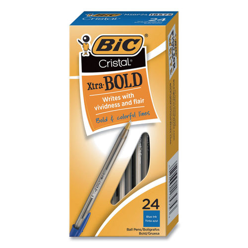 Bic Cristal Ball Pen, Bold (1.6 mm), Assorted Ink - 8 pens