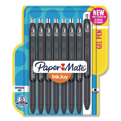 Paper Mate InkJoy Gel Pens, Fine Point, Black - 8 Pack