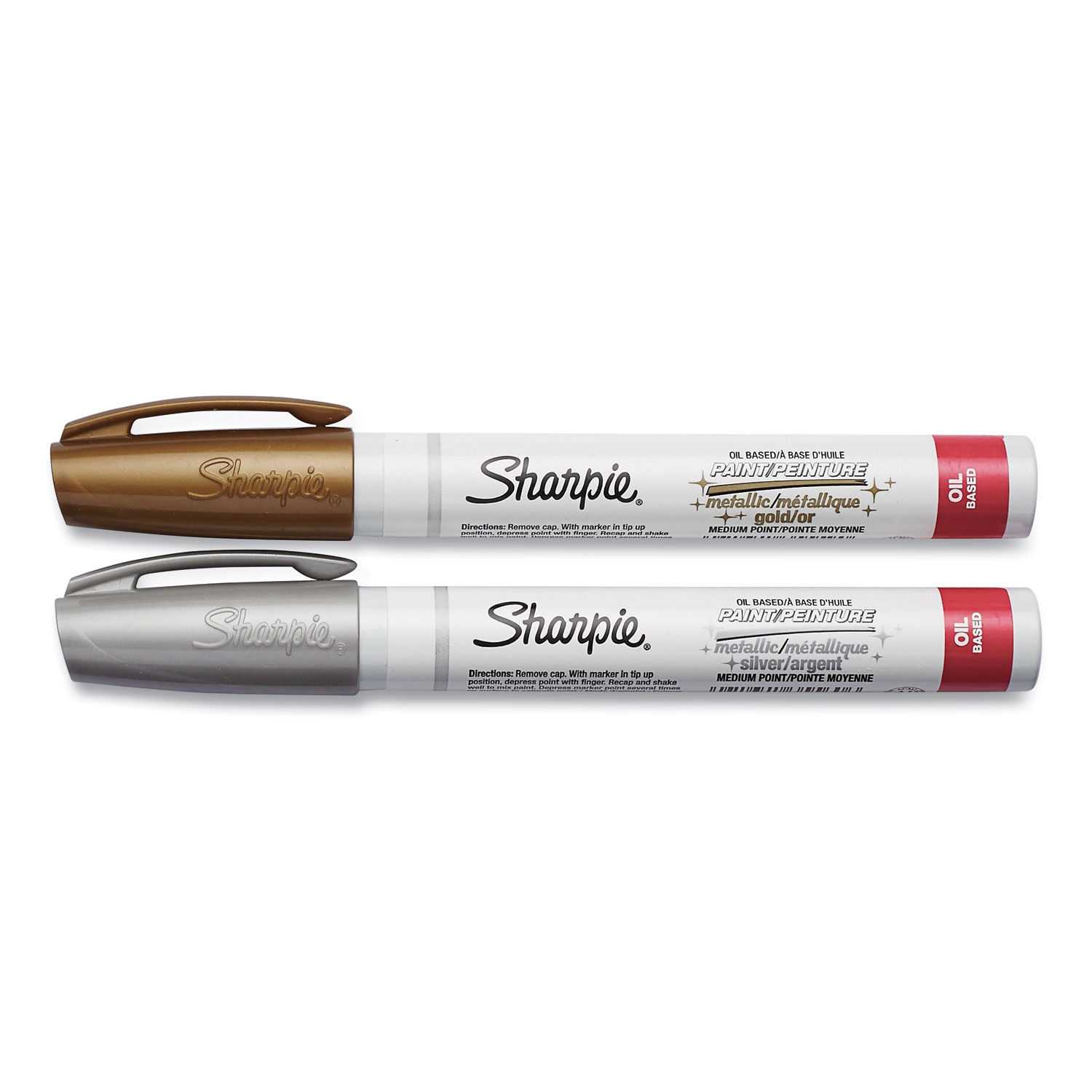 Sharpie Oil-Based Paint Marker, Medium Point, Black Ink, Pack of 3