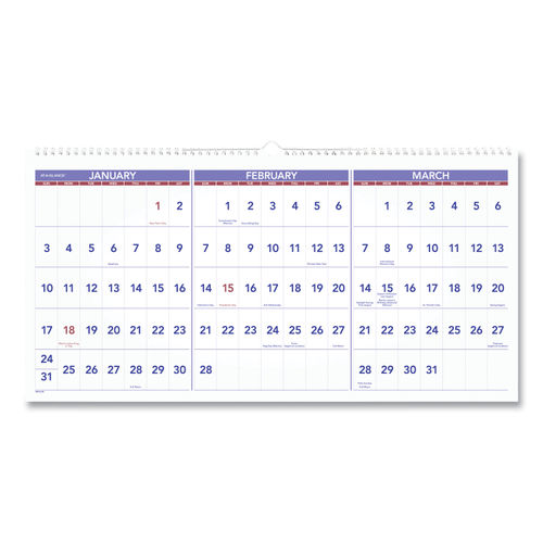Deluxe ThreeMonth Reference Wall Calendar by ATAGLANCE® AAGPM1428