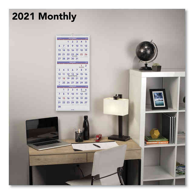 Deluxe Three-Month Reference Wall Calendar by At-A-Glance