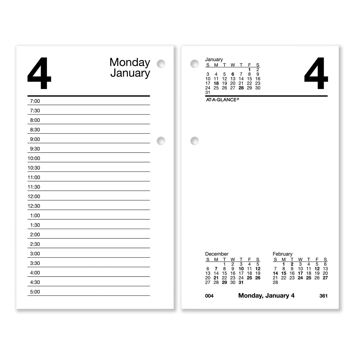 Desk Calendar Refill with Tabs by AT-A-GLANCE® AAGE717T50