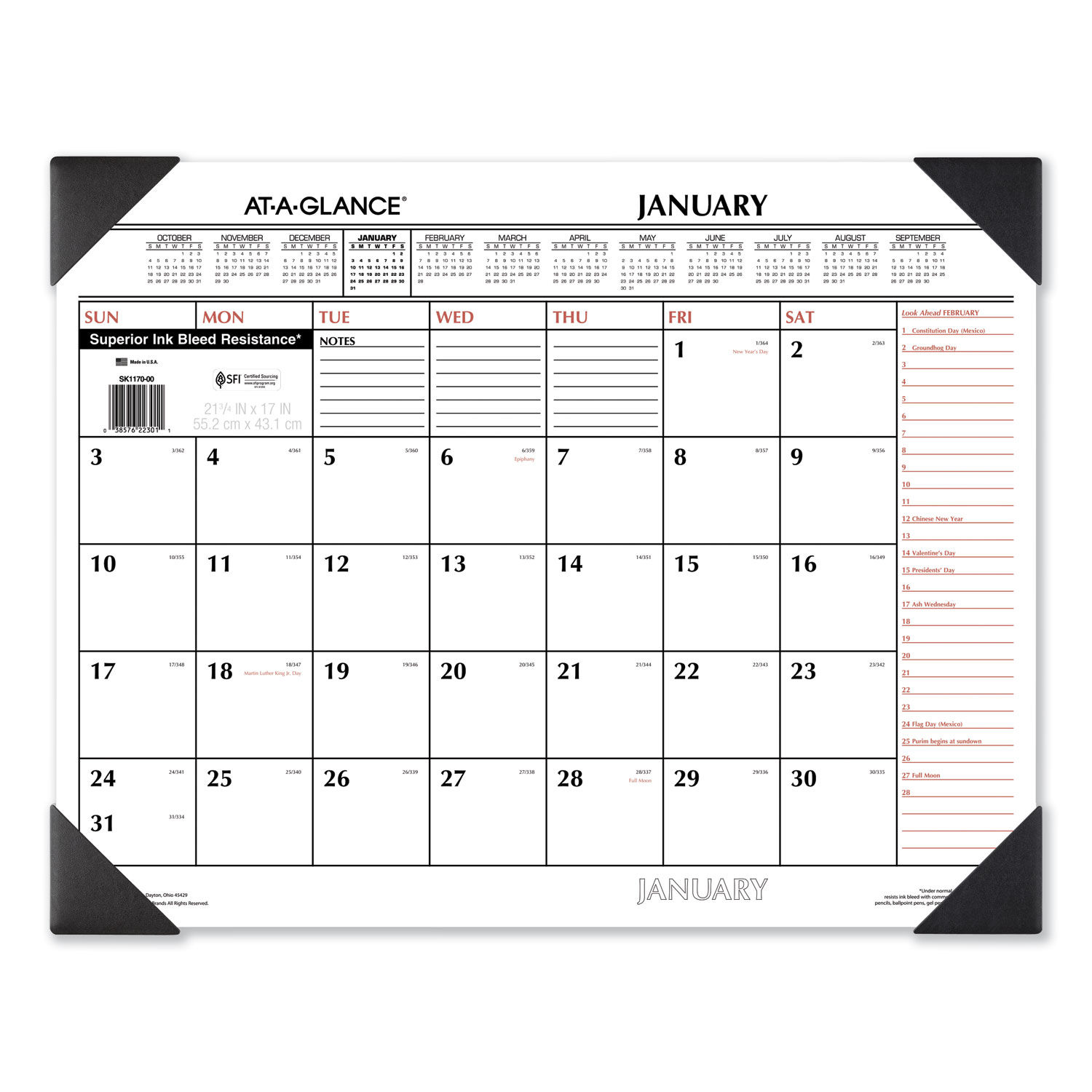 Two Color Monthly Desk Pad Calendar By At A Glance AAGSK117000   656834.JPG