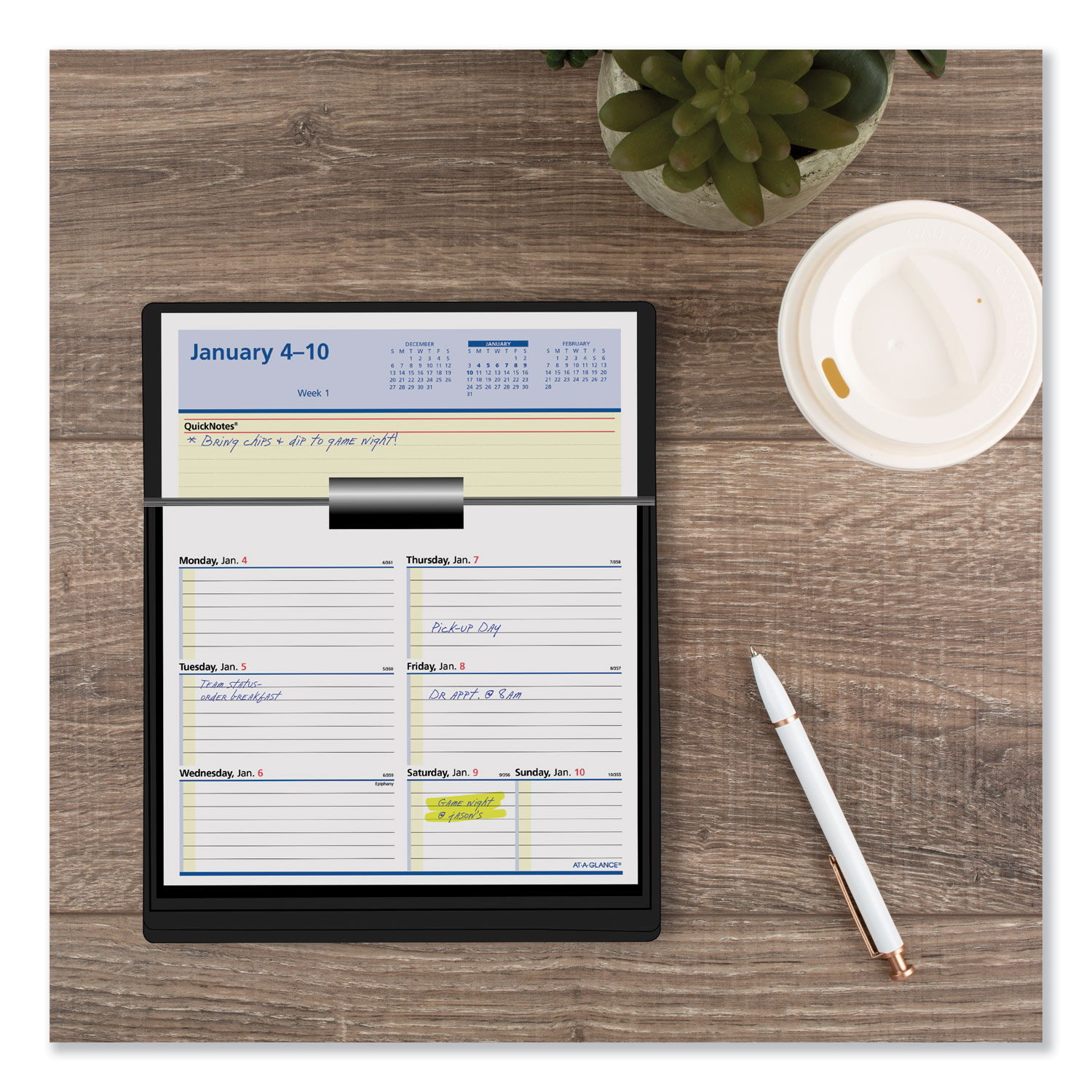 FlipAWeek Desk Calendar Refill with QuickNotes by ATAGLANCE