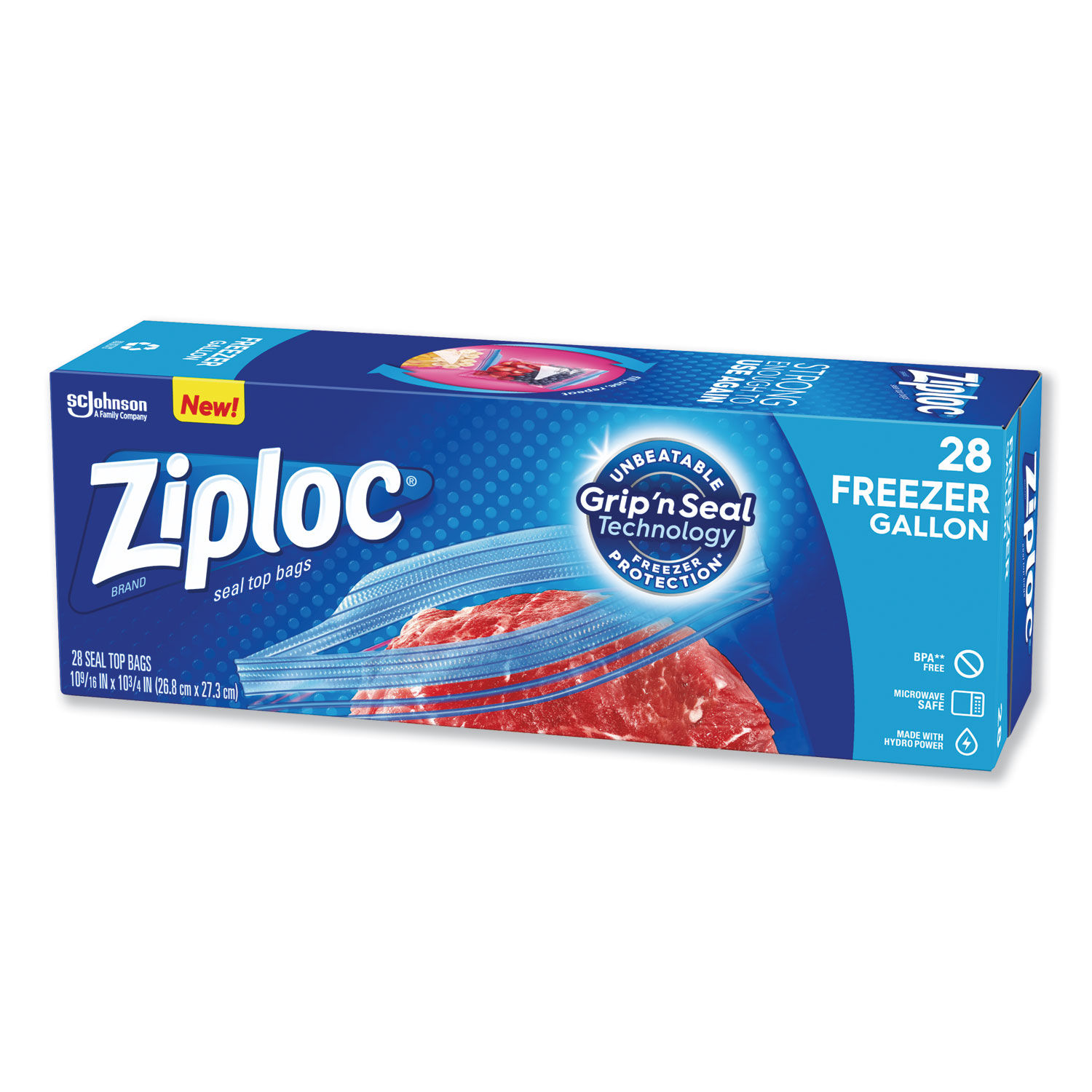 Ziploc Freezer Bags - 1 Gallon Value Pack, 28 Count (Pack of 9)