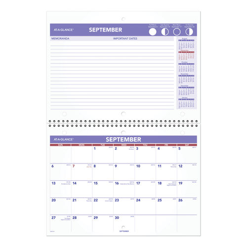 Wirebound Monthly Desk/Wall Calendar by AT-A-GLANCE® AAGSK1616 |  OnTimeSupplies.com