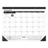 AAGSK2400 - Ruled Desk Pad, 22 x 17, White Sheets, Black Binding, Black Corners, 12-Month (Jan to Dec): 2024