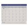 AAGSK2517 - Fashion Color Desk Pad, 22 x 17, Stone/Blue Sheets, Blue Binding, Clear Corners, 12-Month (Jan to Dec): 2024