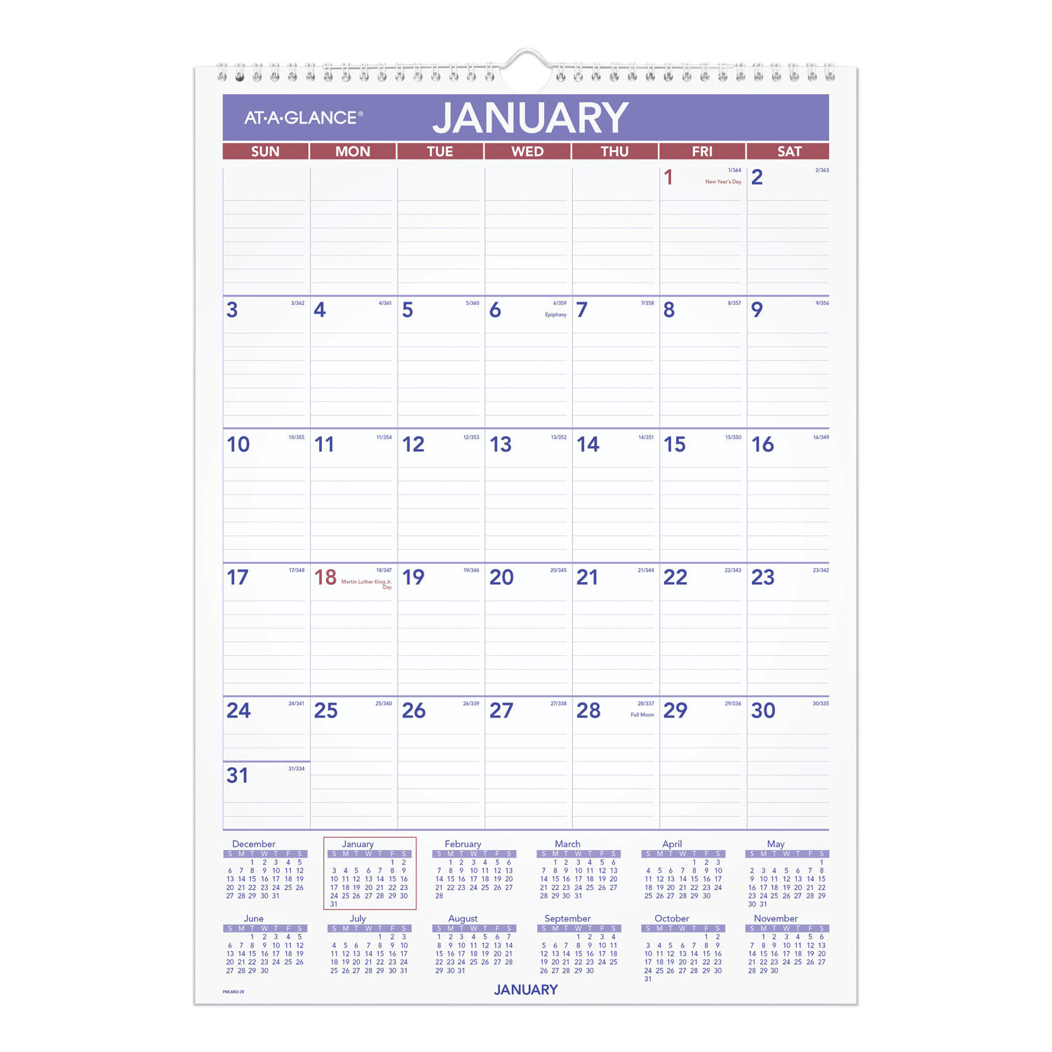 Erasable Wall Calendar by AT-A-GLANCE® AAGPMLM0228 | OnTimeSupplies.com