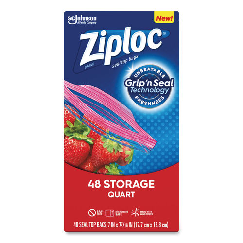 Ziploc Double Zipper 1 Quart Food Storage Bags, 500 Bags 