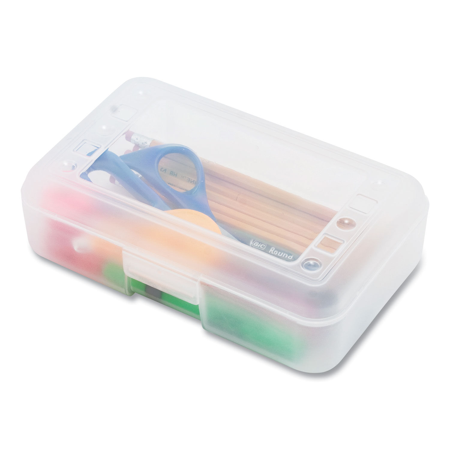 Gem Polypropylene Pencil Box with Lid by Advantus AVT34104 ...