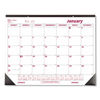 REDC1731 - Monthly Desk Pad Calendar, 22 x 17, White/Burgundy Sheets, Black Binding, Black Corners, 12-Month (Jan to Dec): 2024