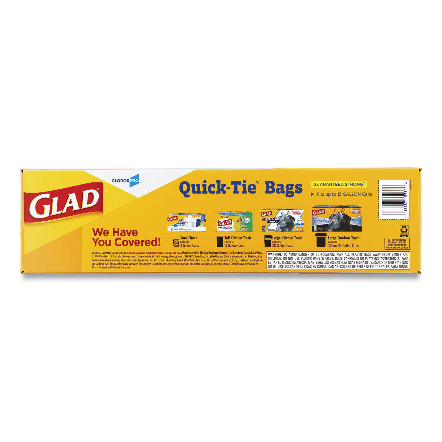 Glad 0-12587-15931-6 Quick-Tie Tall Kitchen Trash Bags - 13 Gallon - 200  Count (15931)