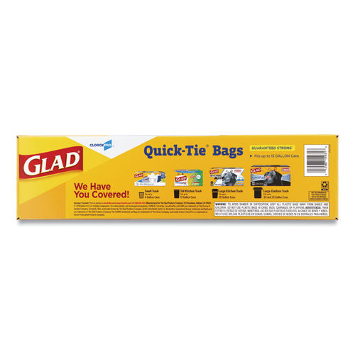 Glad Quick-Tie 80-Pack 13-Gallon White Plastic Kitchen Flap Trash Bag at