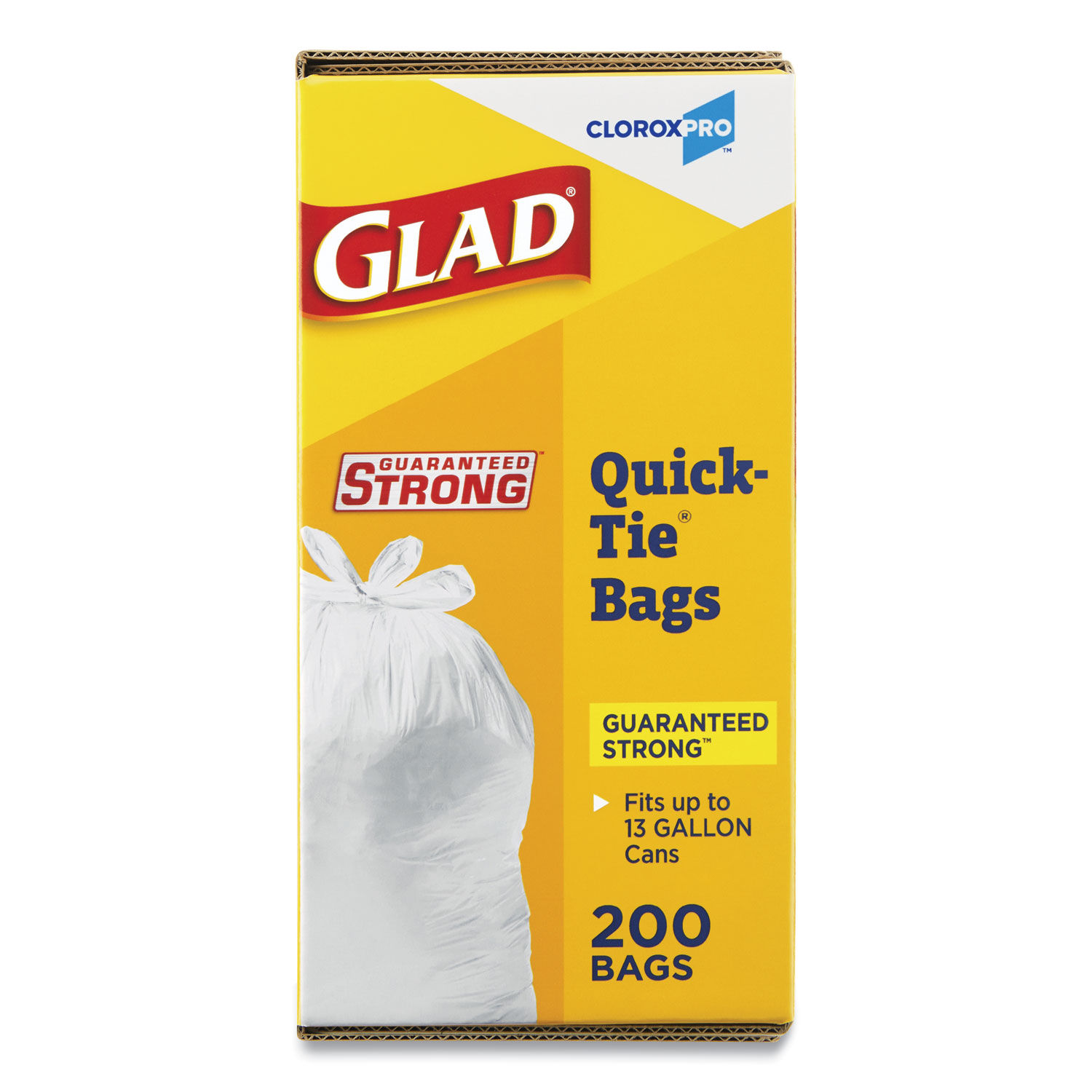 Glad Quick-Tie 80-Pack 13-Gallon White Plastic Kitchen Flap Trash Bag at