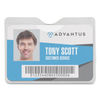 AVT75412 - Security ID Badge Holders with Built-In Garment Clip, Horizontal, Clear, 3.75" x 3.5" Holder, 3.5" x 3" Insert, 50/Box