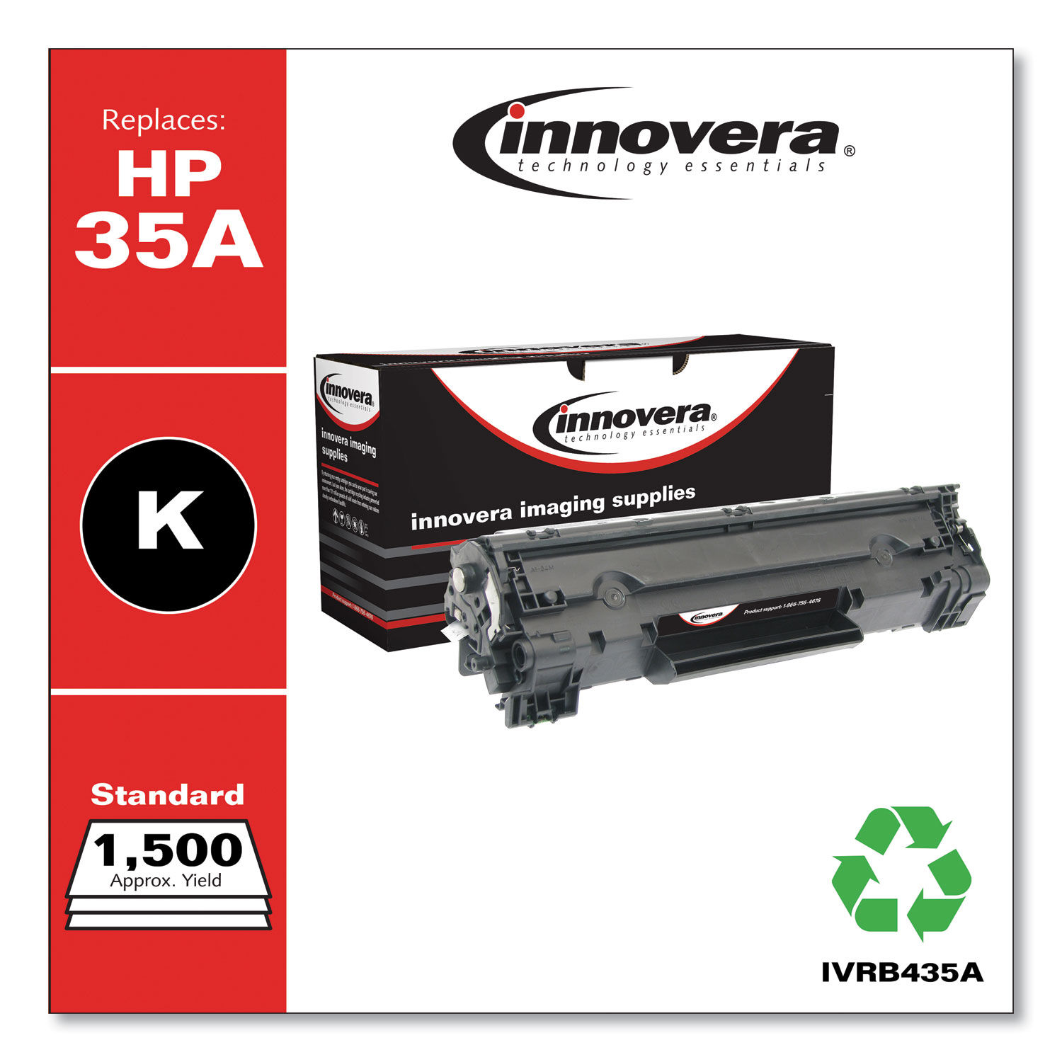 Remanufactured Black Toner by Innovera® IVRB435A 