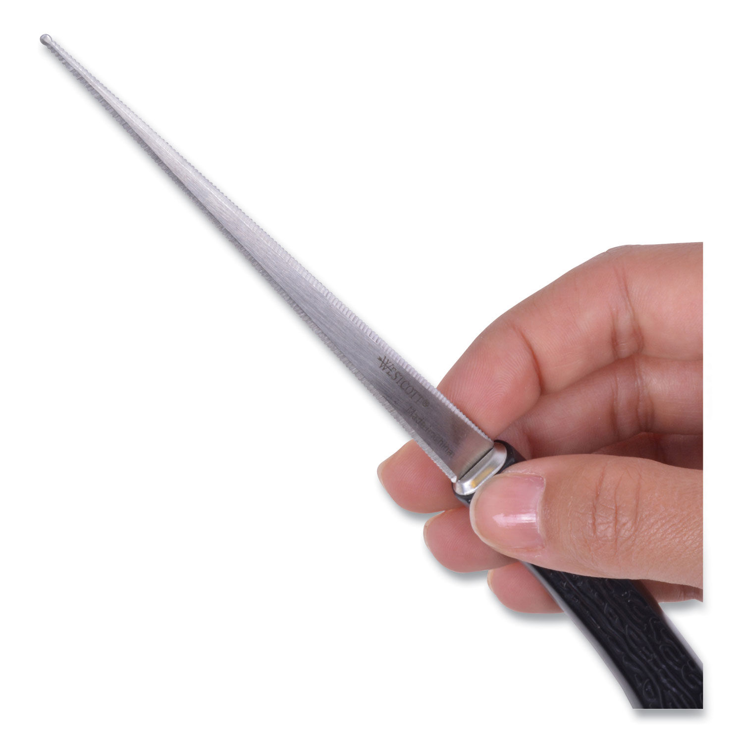 Serrated Blade Hand Letter Opener, 8, Black