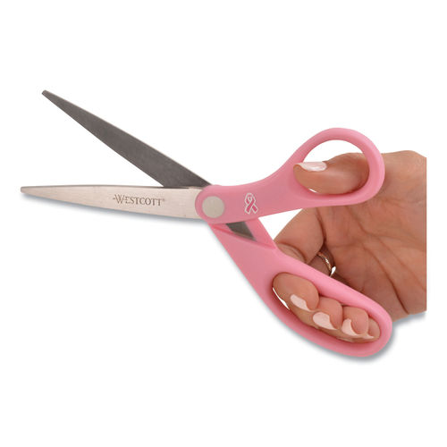 Pink Ribbon Cutting Scissors With Silver Stainless Steel Blades