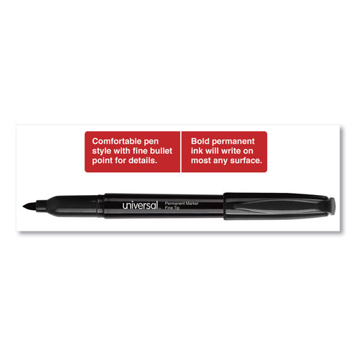 Basics Fine Point Tip Permanent Markers Black Color 96 - 4