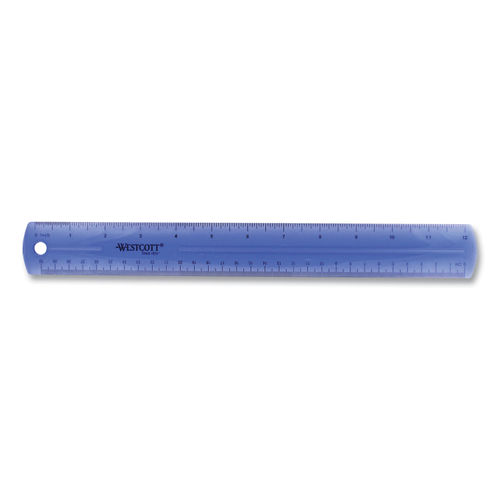 Transparent Shatter-Resistant Plastic Ruler, Standard/metric, 6 Long, Clear