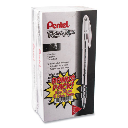 Pentel R.S.V.P. Ballpoint Stick Pens (BK90ASW2)