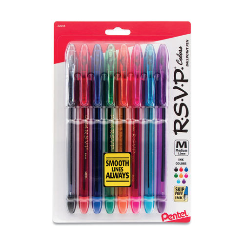 R.S.V.P.® Ballpoint Pen, Fine Point, Pink, Pack Of 24