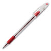 PENBK90B - R.S.V.P. Ballpoint Pen, Stick, Fine 0.7 mm, Red Ink, Clear/Red Barrel, Dozen