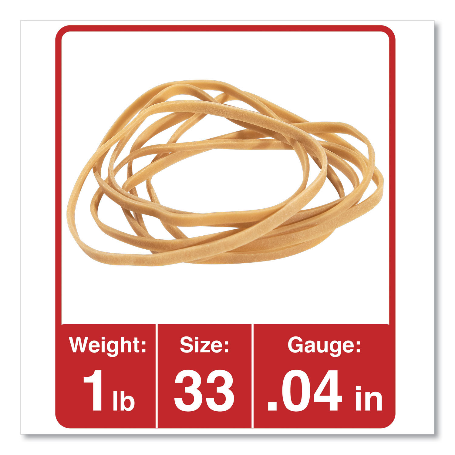 Rubber bands size chart