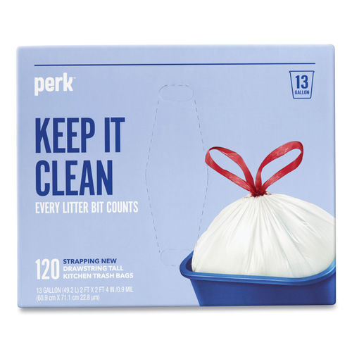 13 Gallon Tall Kitchen Trash Bags, Unscented, 120 Bags