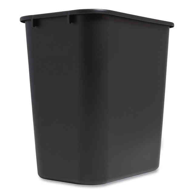Open Top Indoor Trash Can, 3.5 gal, Plastic, Black Open Top Indoor Trash Can, 3.5 gal, Plastic, Black
