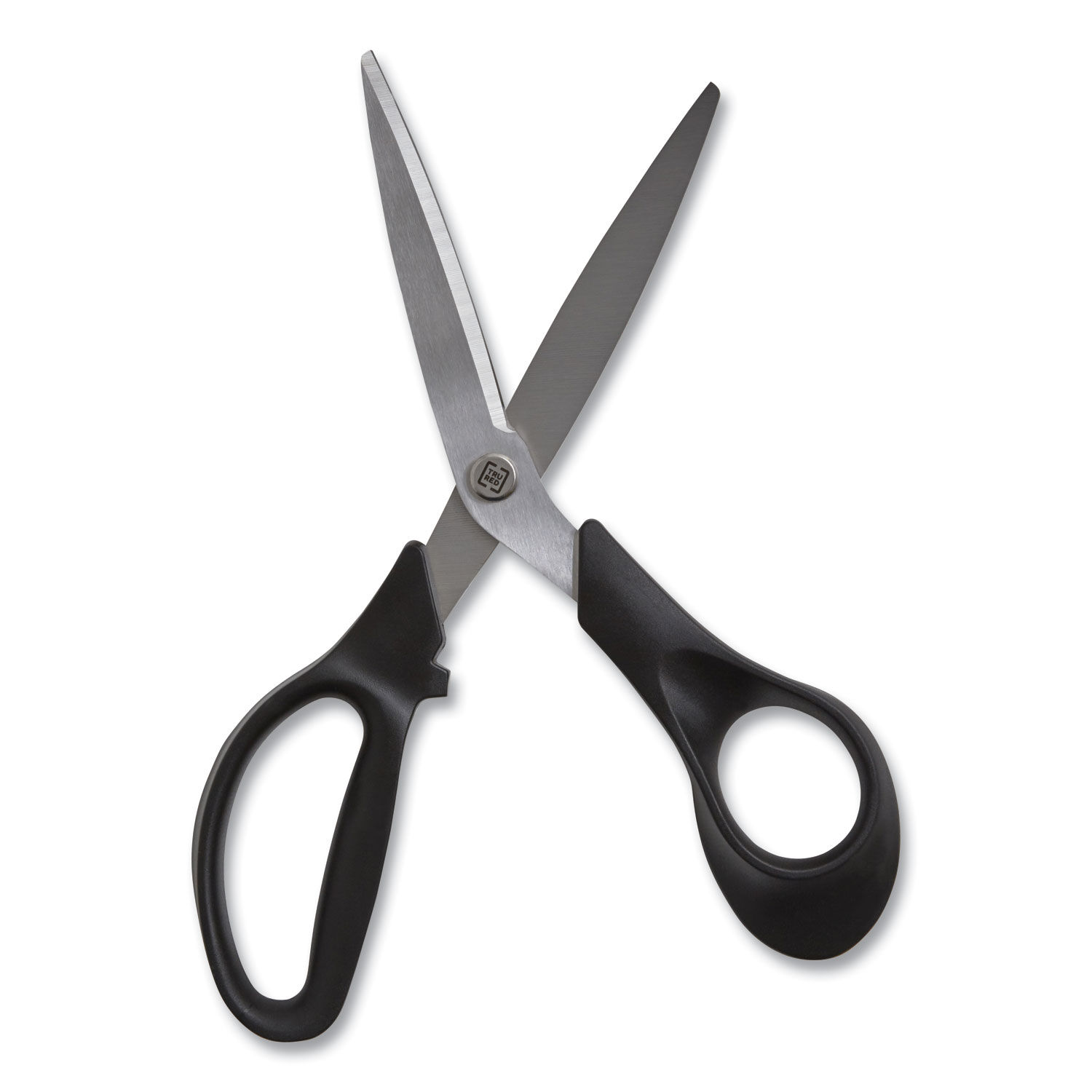 Stainless Steel Office Scissors, 8 Long, 3.75 Cut Length, Black Straight  Handle