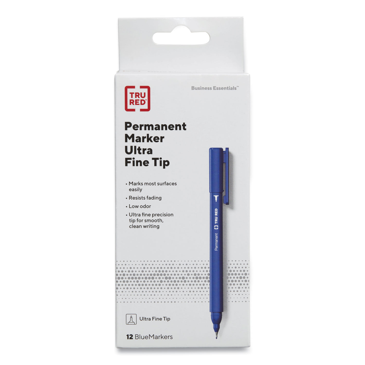 Ultra Fine Tip Permanent Marker, Extra-Fine Needle Tip, Blue, Dozen