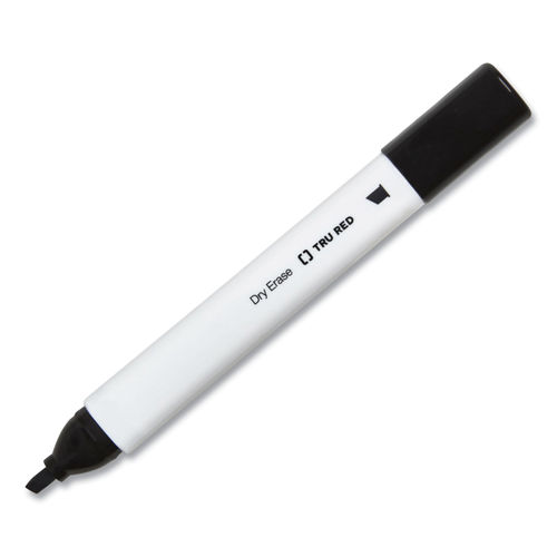 STAPLES Tru Red Pen Dry Erase Markers Fine Tip Black Dozen