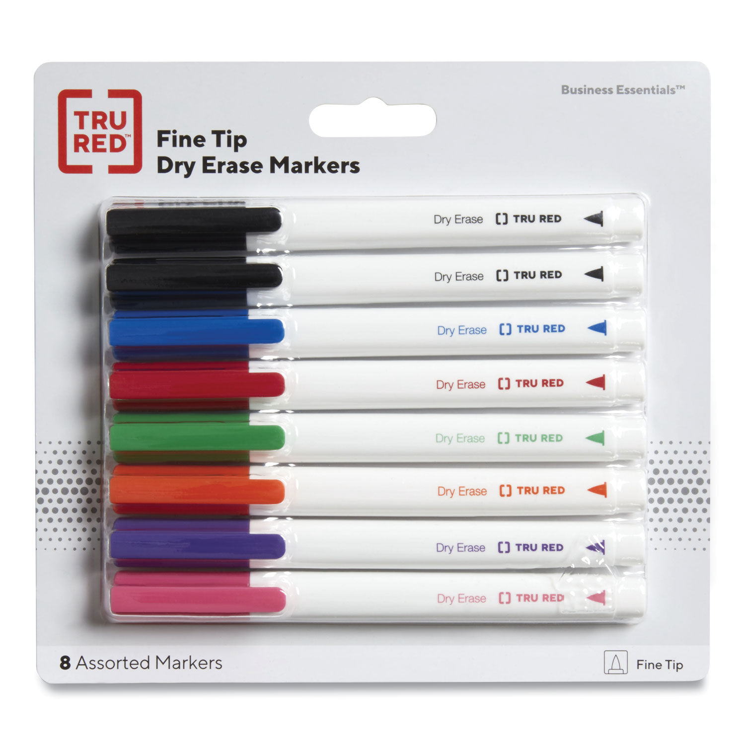 TRU RED™ Tank Dry Erase Markers, Chisel Tip, Assorted, 12/Pack