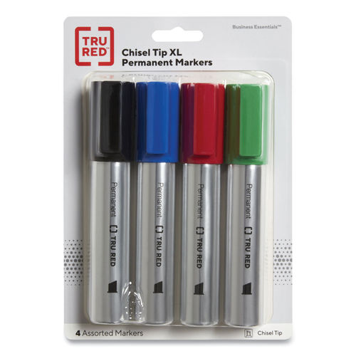 2 JUMBO Markers EXTRA WIDE Oversized Chisel Tip PERMANENT Black