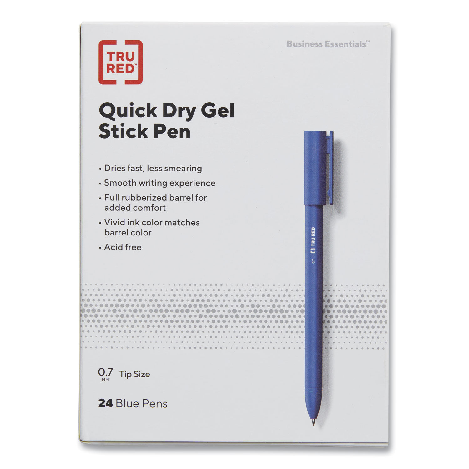 Tru Red Pen Style Dry Erase Marker, Fine Bullet Tip, Black, 4/Pack