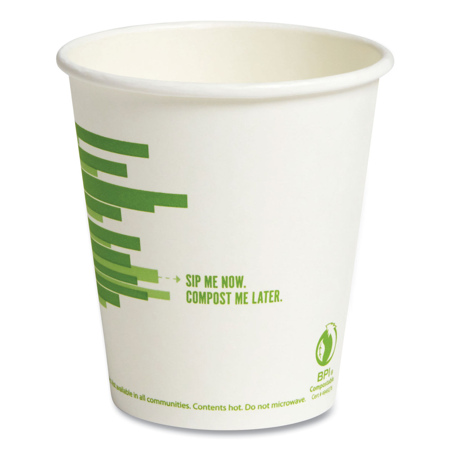 Perk Eco-ID Compostable PLA Corn Plastic Cold Cups, 12 oz, Clear/Green, 50/Pack, 6 Packs/Carton