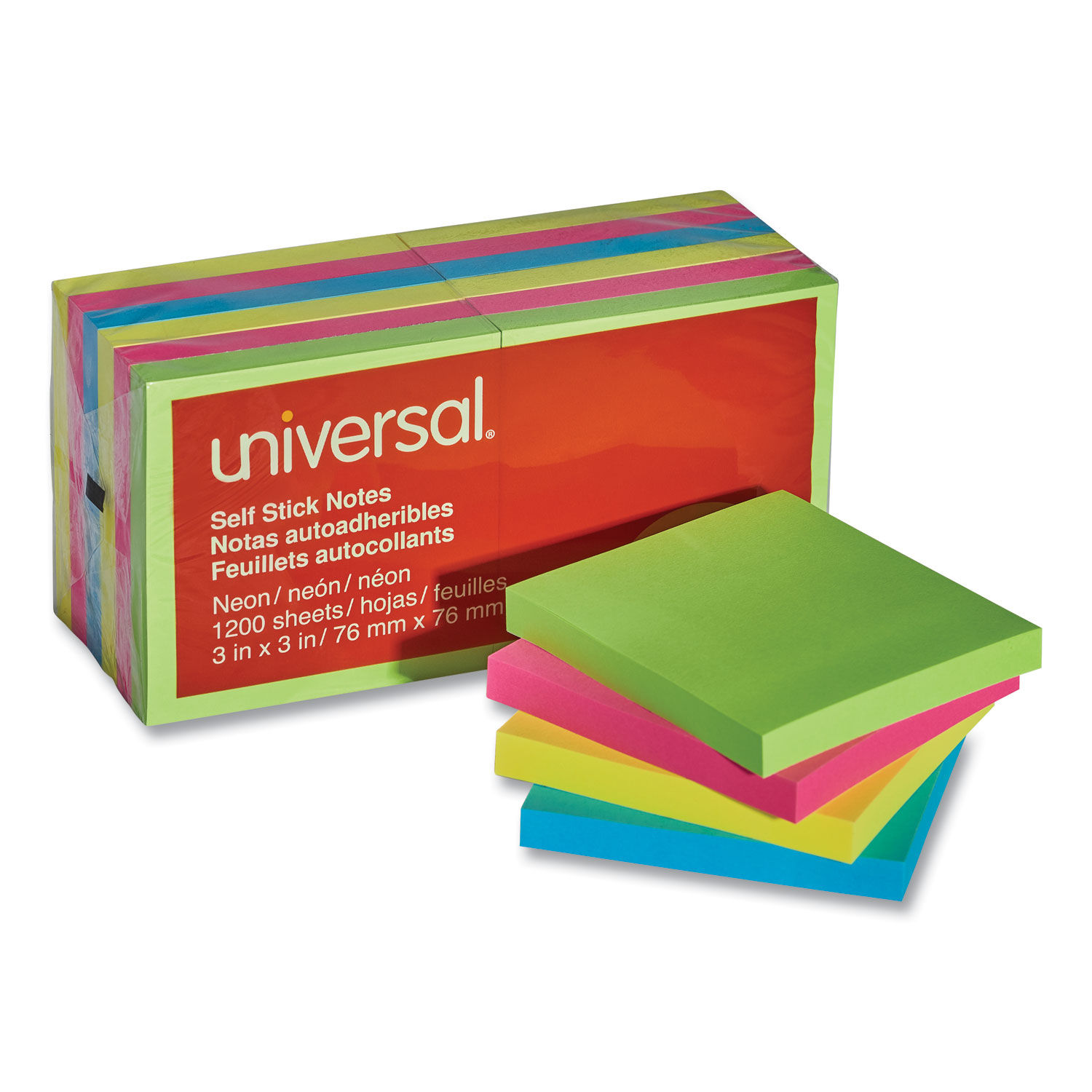 Self-Stick Note Pads by Universal® UNV35612 | OnTimeSupplies.com